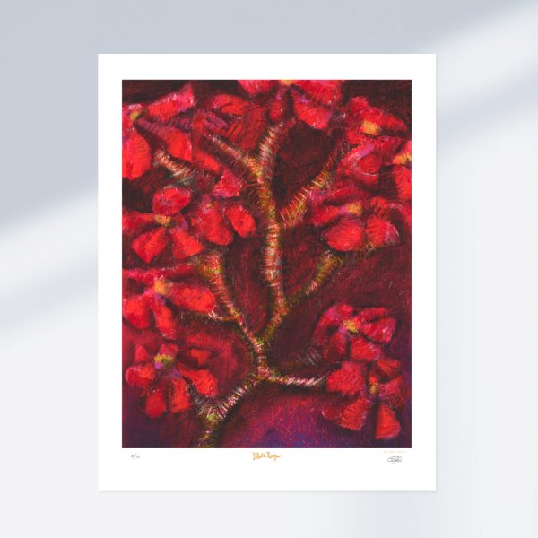 Oeuvre Fleurs Rouges en d'édition limitée par l'artiste Élie Miron